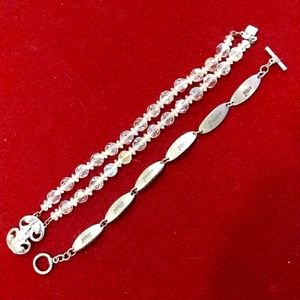 3 for $30 Lot of Two Fashion Jewelry Bracelets Peace Multiple Languages Beads